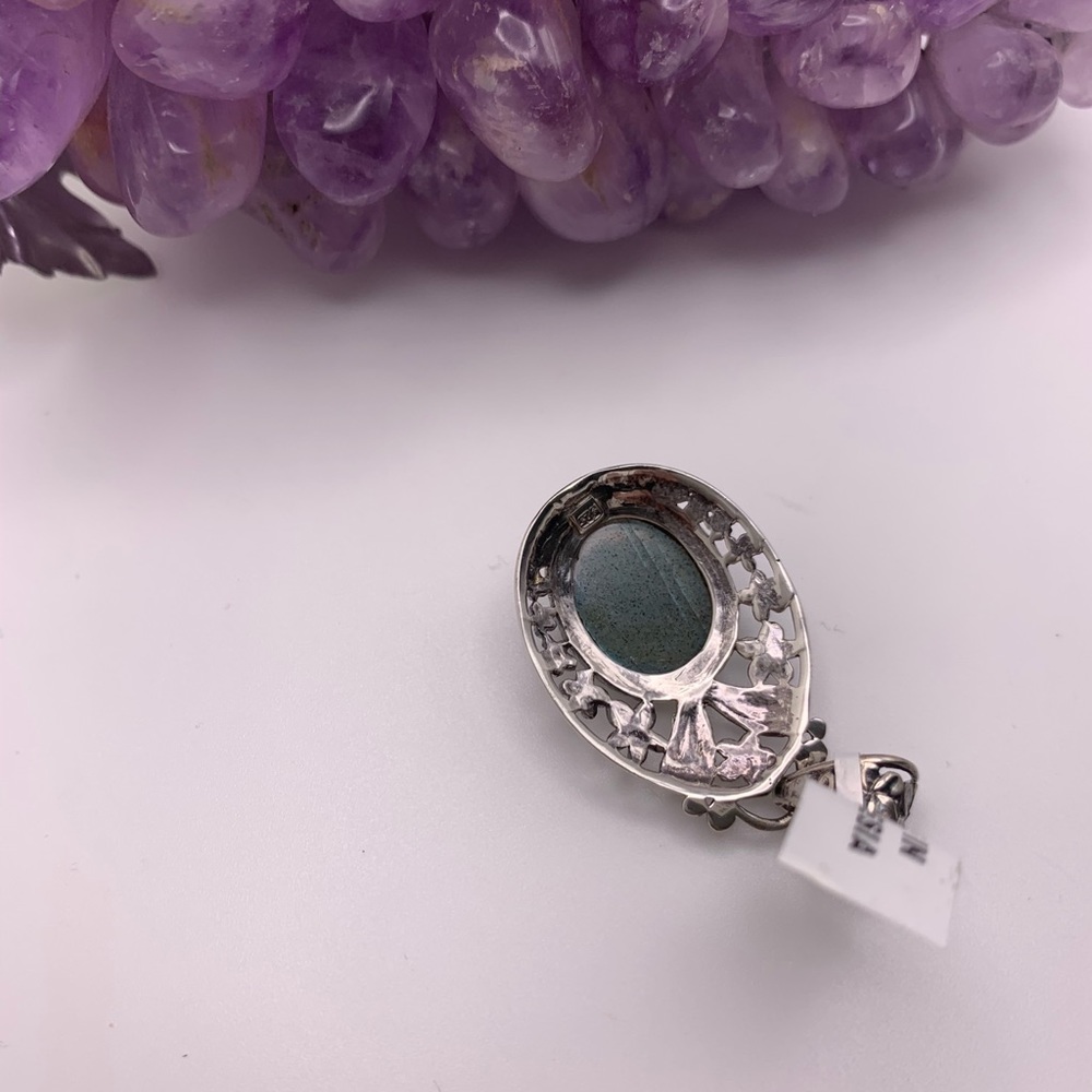 Royal Bali Collection Labradorite Pendant without Chain in Sterling Silver - Picture 4 of 5